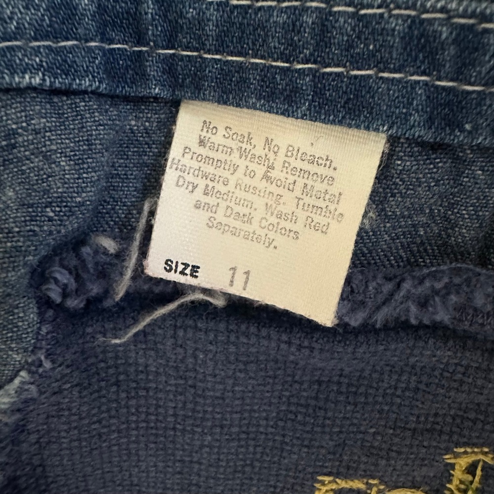 Vintage OshKosh Bgosh Canvasbacks Denim Overall Dress Embroidered VJP‎ Size 11 - Picture 6 of 9